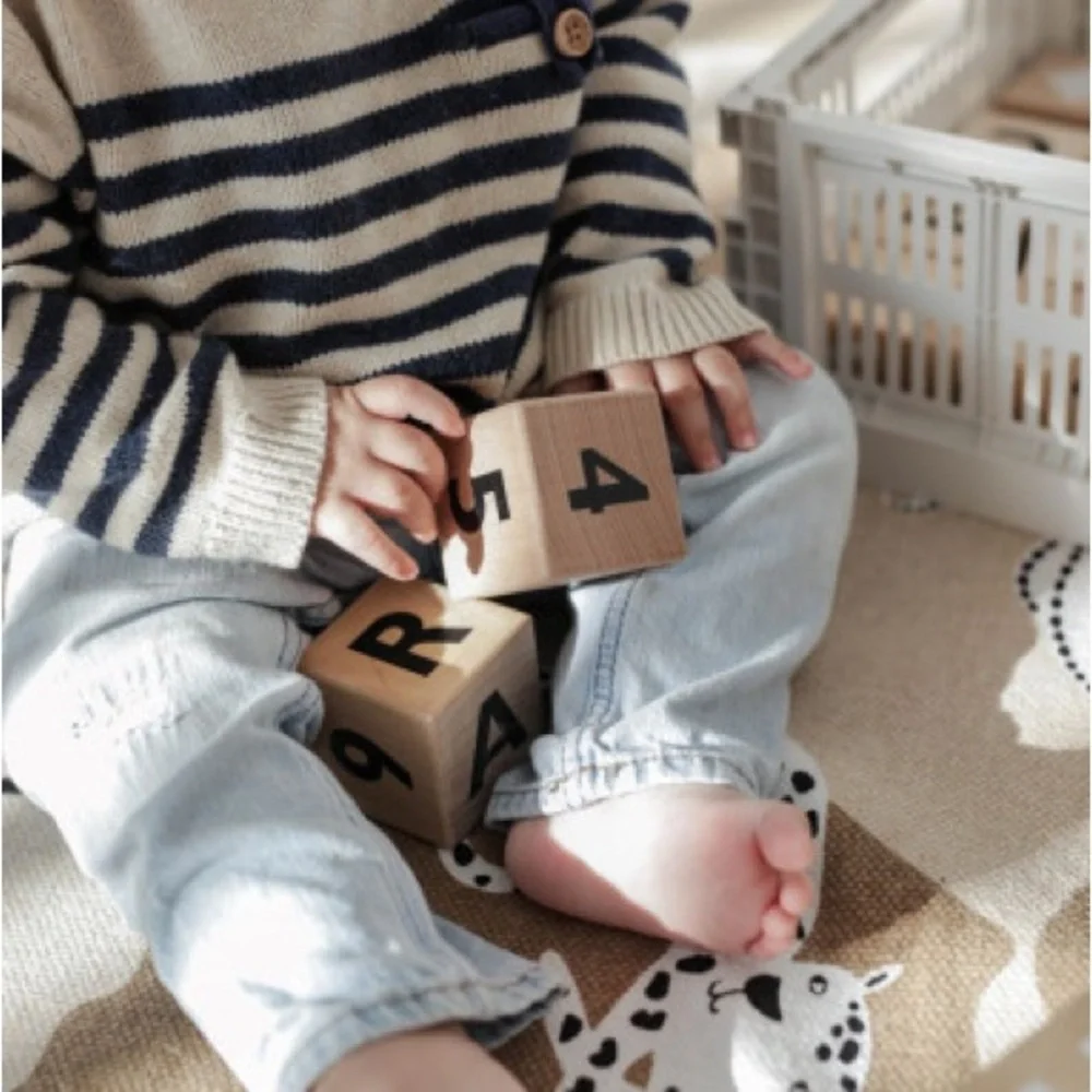 OOH NOO -Wooden Alphabet Blocks in White